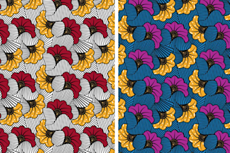 design african wax textile and fabric print seamless pattern