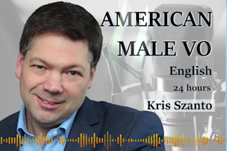 record a male american english voice over
