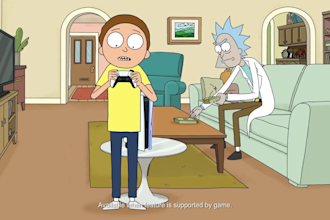 create cartoon rick and morty, bojack horseman style animation