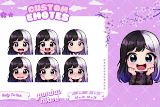 create chibi  animated emotes and badges for stream vtubers