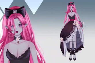 draw and rig live2d vtuber model,2d vtuber rigging ,2d vtuber design,png tuber