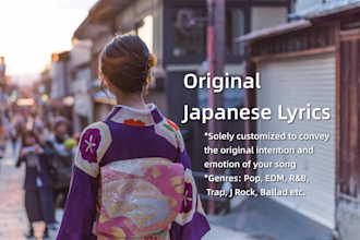 write original japanese lyrics for full song