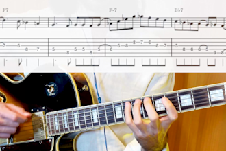 transcribe jazz guitar or bossa nova, solos, comping