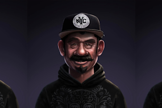 draw a concept of cartoon or realistic character for 10k nft collection 2d or 3d