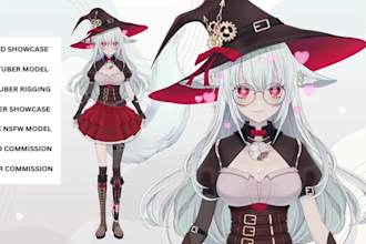 draw male and female live2d model anime nsfw 3d vtuber model 2d vtuber rigging
