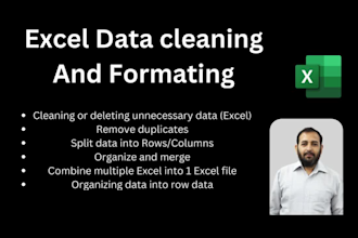 filter, clean, organize, merge, reformat excel data