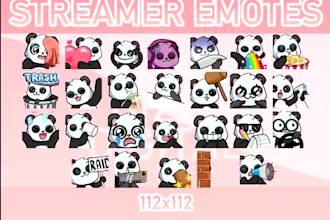 draw custom twitch emotes, chibi emotes, animated emotes, vtuber for stream