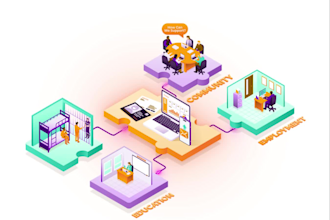 create amazing 3d isometric vector illustration design