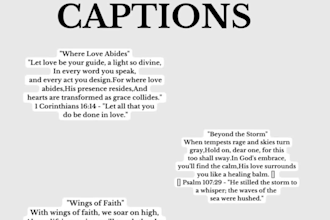 write christian captions for your social media posts