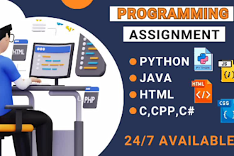 assist your python, java, c, cpp programming assignments and projects