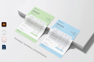 design professional letterhead and invoice template
