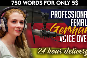 record a professional friendly female german voice over