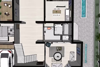 turn your furniture layout into a realistic 3d sketchup room model