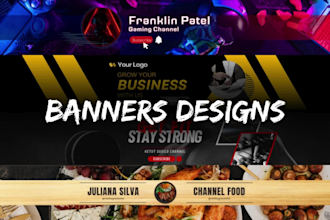 design a professional youtube banner, cover or social media header