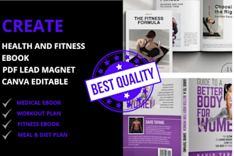 design medical, health and fitness ebook gym book work out plan lead magnet