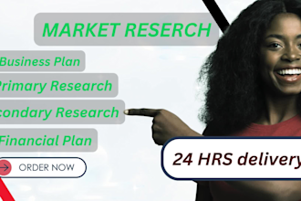 assist in business plan online,  secondary and primary market research