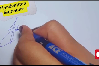 create real handwritten signature logo or autograph with video tutorial