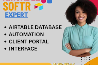 be your airtable database automation,interface,softr webapp,client portal