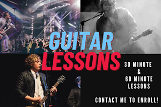 teach you to play guitar in online lessons