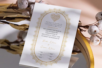 design marriage certificate, invitation card, borders