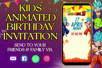 create kids animated birthday invitation