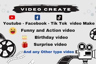 create professional and funny videos for youtube, facebook, and tiktok