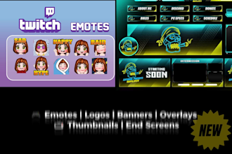 design stream overlays, emotes, and logo