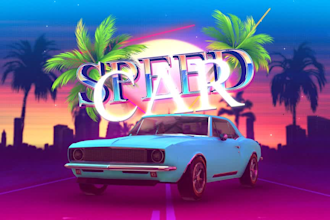 do retro car logo animation