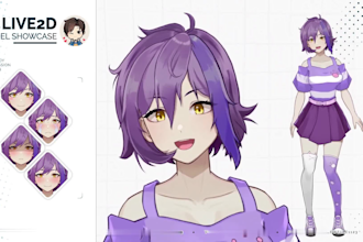 draw live 2d vtuber model, live 2d rigging, vtuber model, vtuber commission