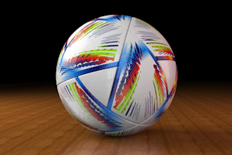 design 2d and 3d soccer ball football animated video