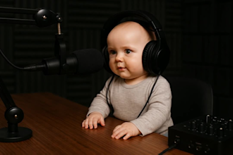 create ai baby podcast video, ai baby motivational video