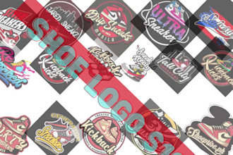 design footwear shoe vector logo for your shoe brand, sneaker store or business