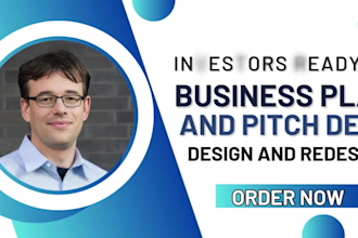 craft, design an investor pitch deck, business proposal,fundraising presentation