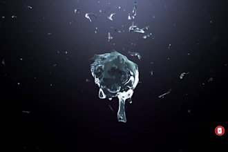 water splash logo reveal