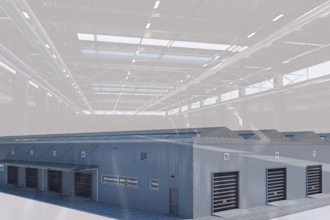 do 3d warehouse, factory, storage room and industrial building layout design
