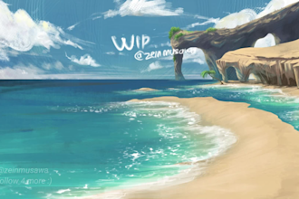 draw a landscapes or environment paintings and concept art
