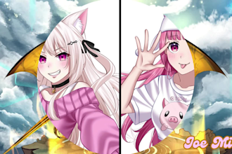 draw anime art character for fanart oc pfp vtuber manga illustration concept art