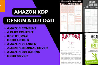 design amazon kdp a plus content, printable planner,low content book, amazon kdp