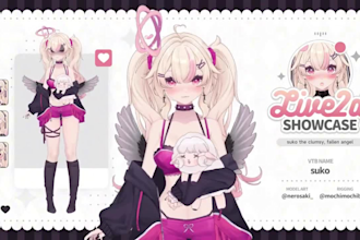 draw live 2d vtuber model, live 2d rigging, vtuber model, vtuber commission