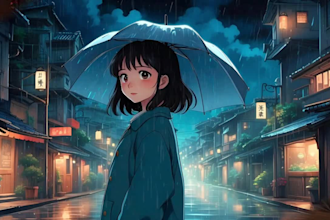 provide 1h cozy rain music relaxing video