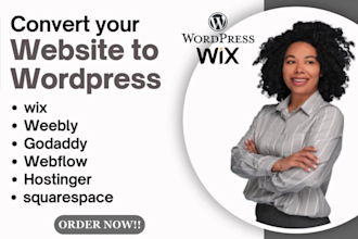 convert clone or transfer wix, weebly, webflow, squarespace to wordpress website
