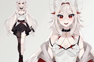 draw and rig live2d vtuber model,2d vtuber model,live2d model,vtuber commission