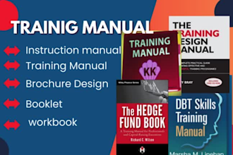 design instruction manual, training manual, brochure design, booklet, workbook