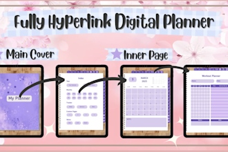 make fully hyperlinked digital planner using canva