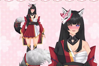 design and rig live 2d vtuber model,2d vtuber model, vtuber commission 2d anime