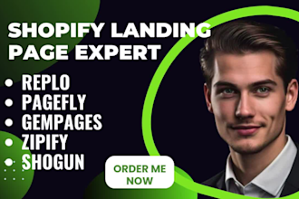 design or clone shopify landing page with replo, pagefly, gempages shogun zipify