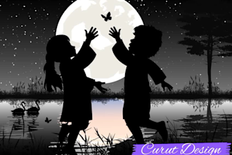make you  custom silhouette and cartoon illustration