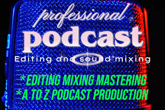 provide podcast audio editing, cleaning, remove background noise, fix, enhance