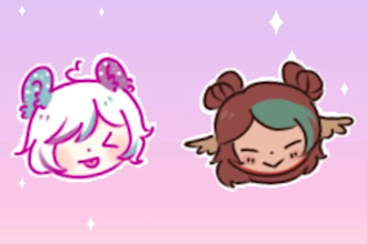 draw cute animated chibi head can be used on twitch