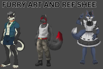 draw your furry art fursona furry reference sheet furry character furry nsfw